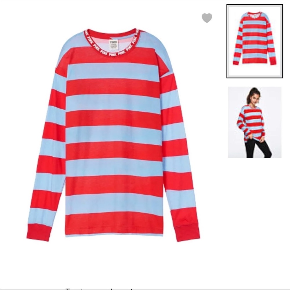 VS PINK LONG SLEEVE CAMPUS TEE
